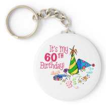 It's My 60th Birthday (Party Hats) Key Chains
