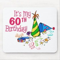 It's My 60th Birthday (Party Hats) Mouse Mats