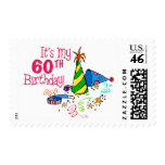 It's My 60th Birthday (Party Hats) postage