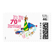 It's My 70th Birthday (Party Hats) Stamp