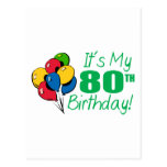 It's My 80th Birthday (Balloons) Postcards