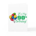 It's My 90th Birthday (Balloons) cards