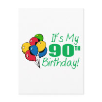 It's My 90th Birthday (Balloons) Postcard