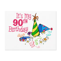 It's My 90th Birthday (Party Hats) Postcard