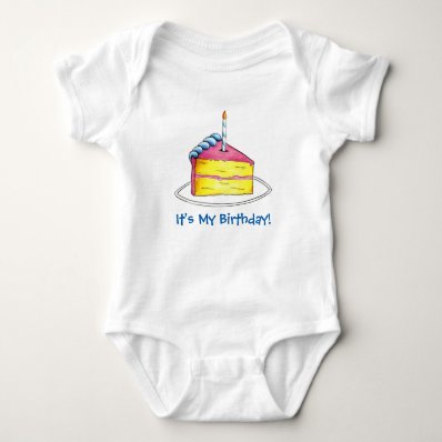 It&#39;s My Birthday Cake w/ Candle Bday Infant Suit Infant Creeper
