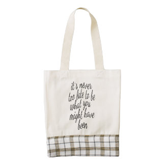 It's Never Too Late To Be What You Might Have Been Zazzle HEART Tote Bag