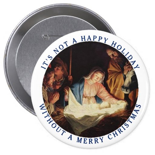 It&#039;s Not a Happy Holiday without a Merry Christmas Button | Zazzle