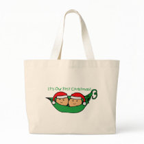 It's Our First Christmas Twin Pod  Canvas Bags