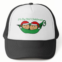 It's Our First Christmas Twin Pod hats by Scrappintwins It's Our First Christmas Twin Pod hats