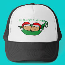 It's Our First Christmas Twin Pod hats by Scrappintwins It's Our First Christmas Twin Pod hats