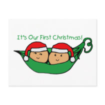 It's Our First Christmas Twin Pod  postcards