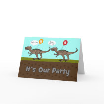 It's Our Party Dinosaurs Birthday Invitation cards by MudpuddleTwins It's Our Party Dinosaurs Birthday Invitation cards