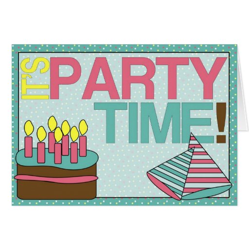 it's party time! invitation (girl) greeting card Zazzle