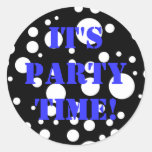 It's Party Time! Round Stickers