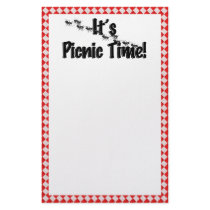 It's Picnic Time! Red Checkered Table Cloth w/Ants Custom Stationery