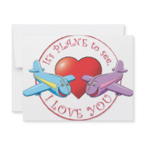 It's PLANE to see, I LOVE YOU invitations by meltingstar It's PLANE to see, I LOVE YOU invitations