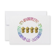 It's quadruplets! custom invitation