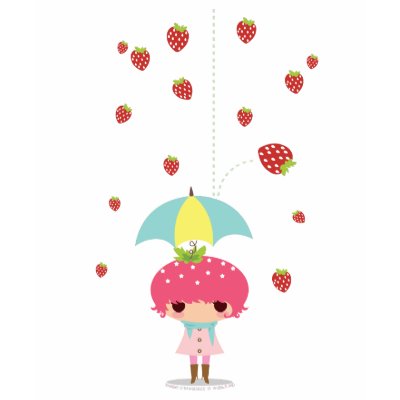 It's Raining Fruits: Strawberry T-shirt by wubblyland