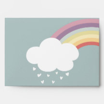 It's raining hearts (there's a rainbow, too) envelope