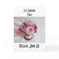 It's Shower Time Custom Bridal Shower Invitation Greeting Cards