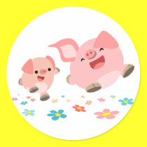 It's Spring!!-Two Cute Cartoon Pigs Sticker by Lioness_Graphics It's Spring!!-Two Cute Cartoon Pigs Sticker