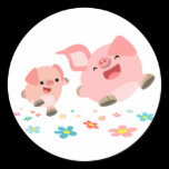 It's Spring!!-Two Cute Cartoon Pigs Sticker