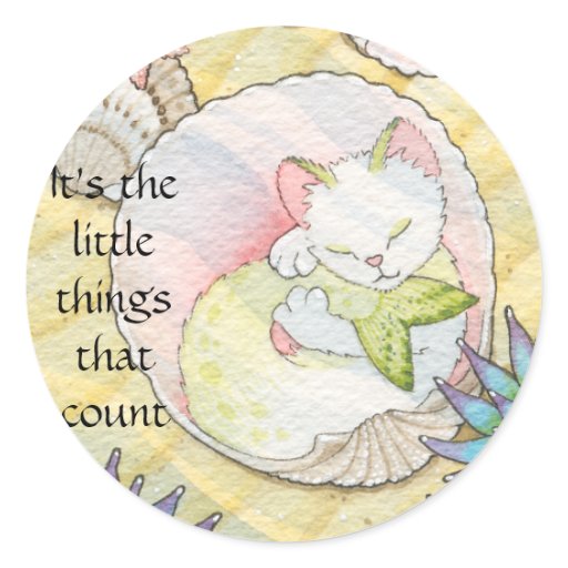 It's the little things that count classic round sticker Zazzle