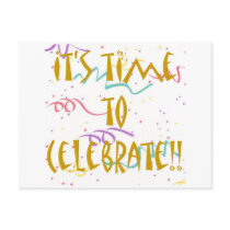 It's Time To Celebrate!! postcards by DesignsbyMel It's Time To Celebrate!! postcards