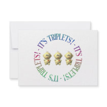 It's triplets! custom invitation