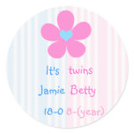 It's twins - flower round stickers