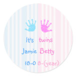 It's twins - handprints round sticker