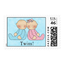 It's Twins New Babies! postage by Musicat It's Twins New Babies! postage