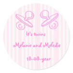 It's twins pacifier round stickers