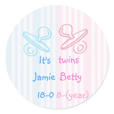 It's twins - pacifier sticker Zazzle_sticker