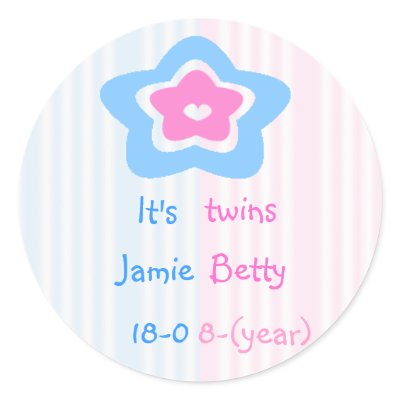 It's twins -star sticker Zazzle_sticker