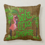 It's wine o'clock flamingo pillow pillows