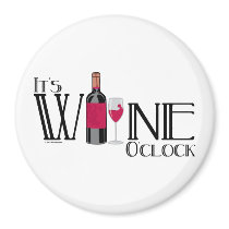 It's Wine O'clock Fridge Magnets