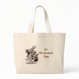 It's Wonderland Time White Rabbit With Trumpet bag