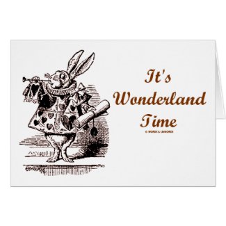 It's Wonderland Time White Rabbit With Trumpet card