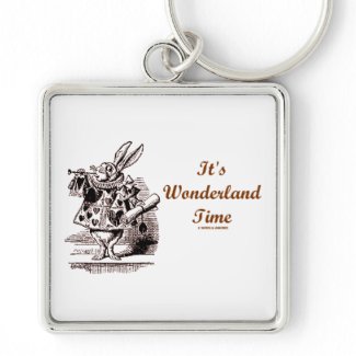 It's Wonderland Time White Rabbit With Trumpet keychain