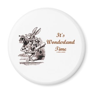 It's Wonderland Time White Rabbit With Trumpet magnet