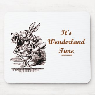 It's Wonderland Time White Rabbit With Trumpet mousepad