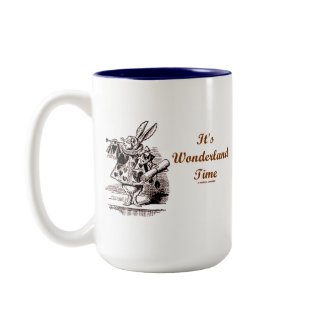 It's Wonderland Time White Rabbit With Trumpet mug