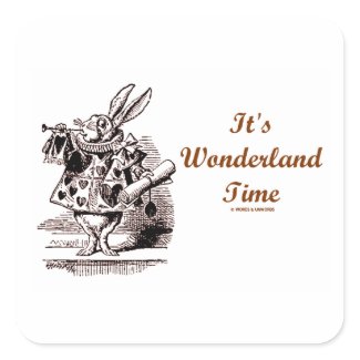 It's Wonderland Time White Rabbit With Trumpet sticker