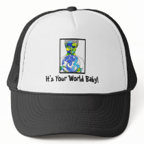 urban, art, graphic, design, african-american, pop-art, zazzle, funky, spiritual, Trucker Hat with custom graphic design