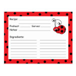Itty Bitty Ladybug Red Recipe Card Postcards