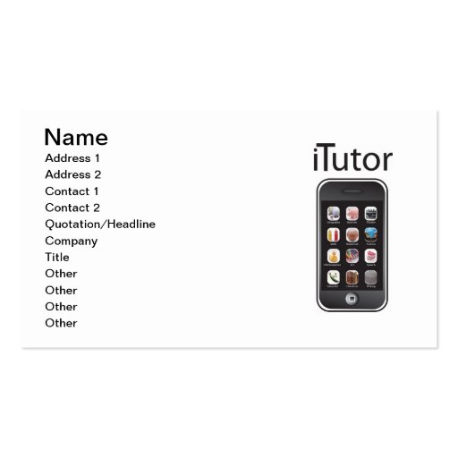 itutor Business Card (front side)