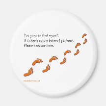 I've Gone to Find Myself Footprints magnets