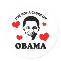 I'VE GOT A CRUSH ON OBAMA stickers by Politicaltshirts I'VE GOT A CRUSH ON OBAMA stickers