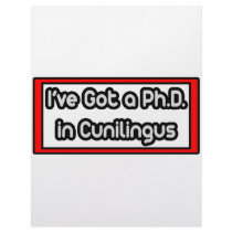 I've Got a Ph.D. in Cunilingus letterhead